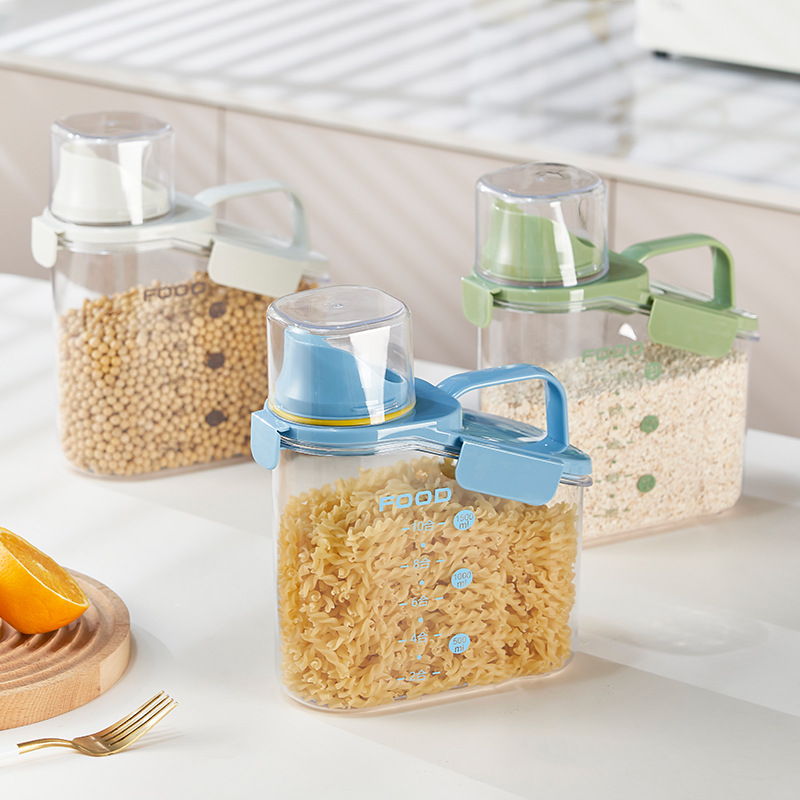 Японский портативный герметичный контейнер для хранения круп, многофункциональный.