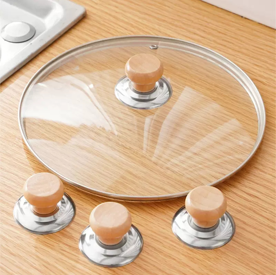Wooden Pot Cover Top Bead Universal Solid Wood Handle Wooden Pot Cover Top Anti-scalding Pot Cover Top Pot Cover Cap Pot Cover Screw Button
