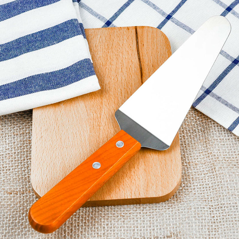 Новая лопатка для выпечки с деревянной ручкой, нержавеющая сталь, многофункциональная треугольная складная лопатка для пиццы