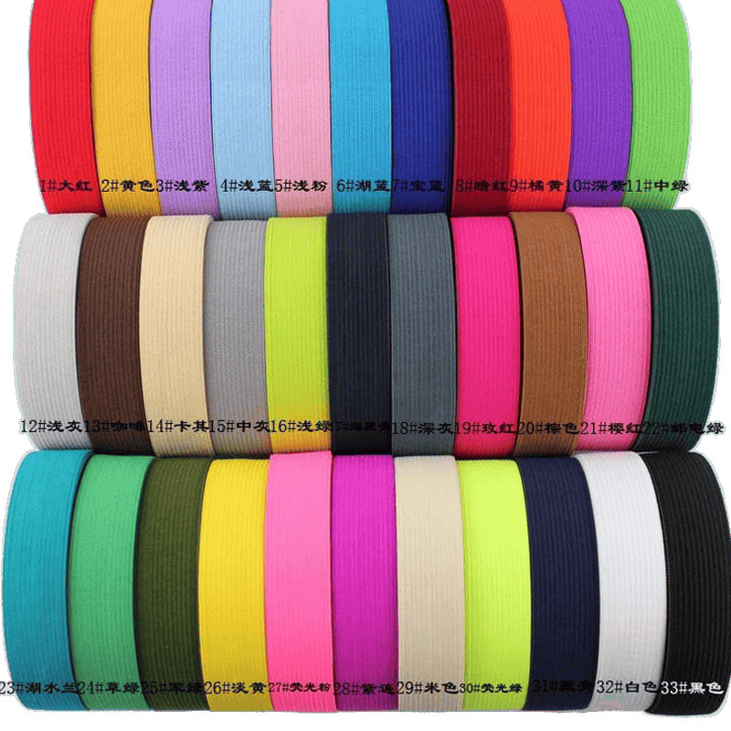 High Quality Colorfulful Elastic Band 2cm Polyester Flat DIY Clothing Accessories Kidsren's Home Pants Waist Elastic Rope