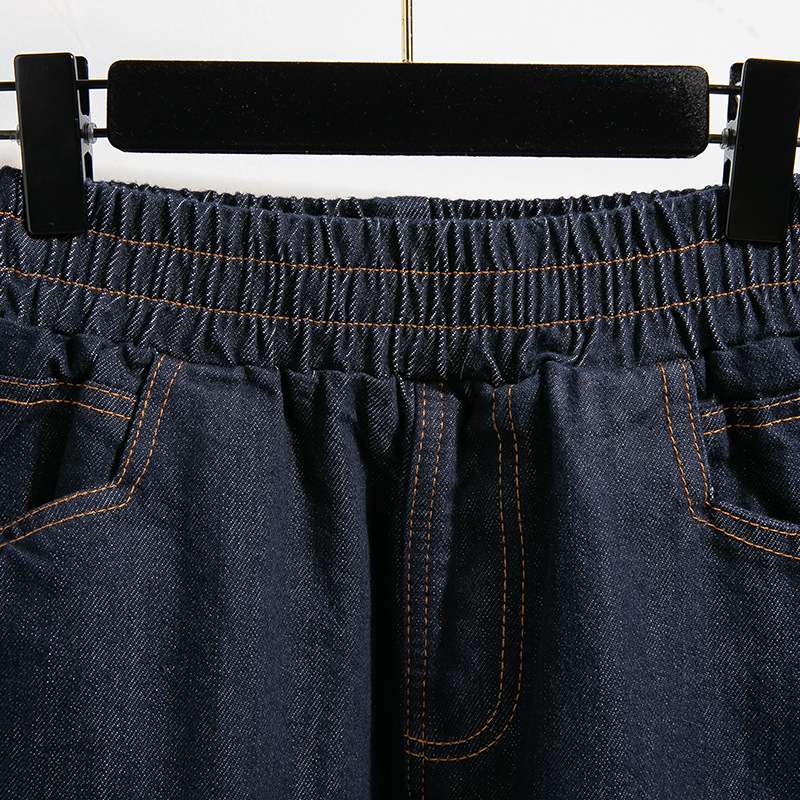 Real Shot of Large Size High-Waisted Loose Wide-Leg Jeans for Women, 2025 Spring Casual Slimming Straight Pants That Do Not Fade