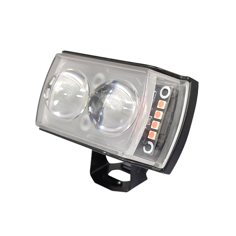 Short three-sided luminous perspective lights motorcycle spotlights far and near integrated modified headlights highlight electric lights