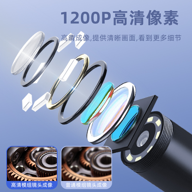 ios apple in-line hd industrial pipe endoscope waterproof hd camera apple phone endoscope