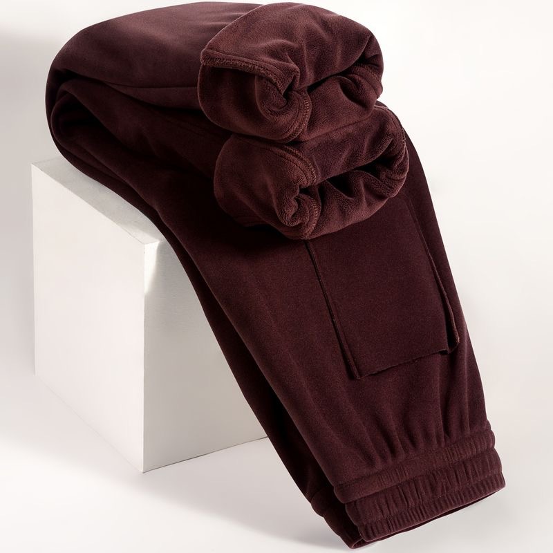 [Lamb Wool] Winter Cold-Proof Fleece-Lined Thickened Pants for Men, Warm Casual Sports Windproof Pants, Sweatpants, Plus Size