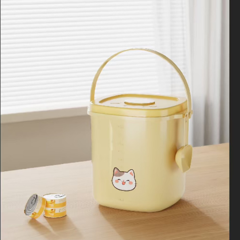 Pet grain storage bucket negative pressure cat food dog food storage bucket moisture-proof dust-proof sealed bucket cat 10kg pet supplies