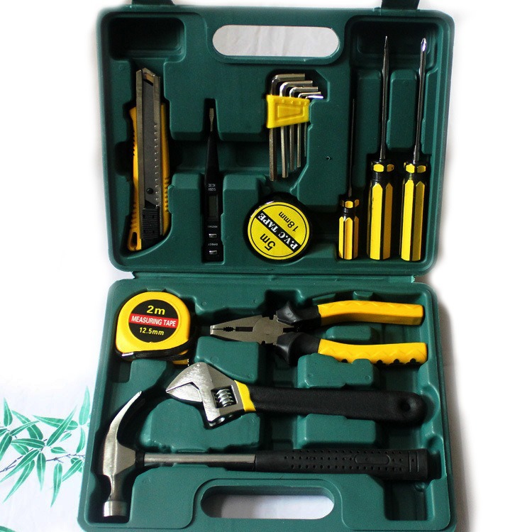 Snjue Ready-Made Household Tool Box Set, Car-Mounted Combination Tool Set, Auto Repair Hardware Tools, Wrench, Hammer