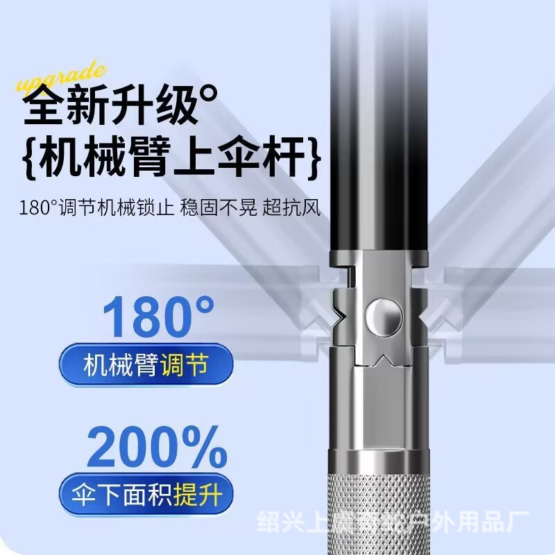 Fishing umbrella big fishing umbrella 2025 new fishing umbrella mechanical arm cane umbrella fish umbrella manufacturers universal sunshade