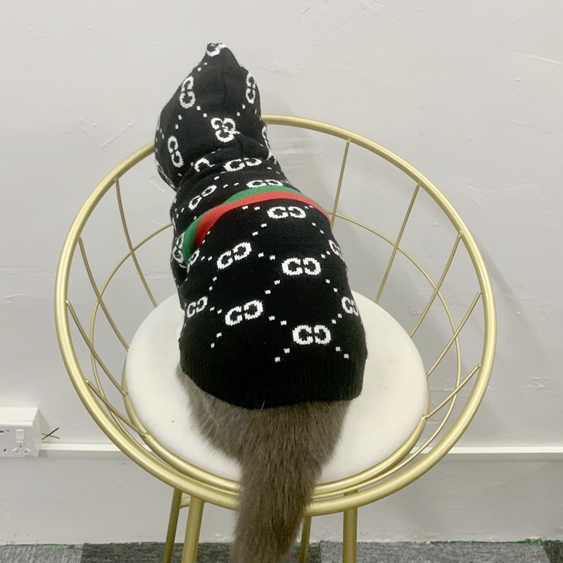 2022 Pet One-Piece Hooded Autumn and Winter Knitted Clothes for Dogs and Cats, Thickened and Warm for Teddy and Schnauzer