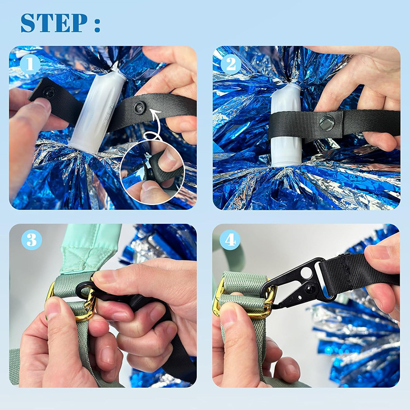 Cheerleader pompom storage fixed belt personalized cheerleader hand sling accessories adjustable ball storage lanyard