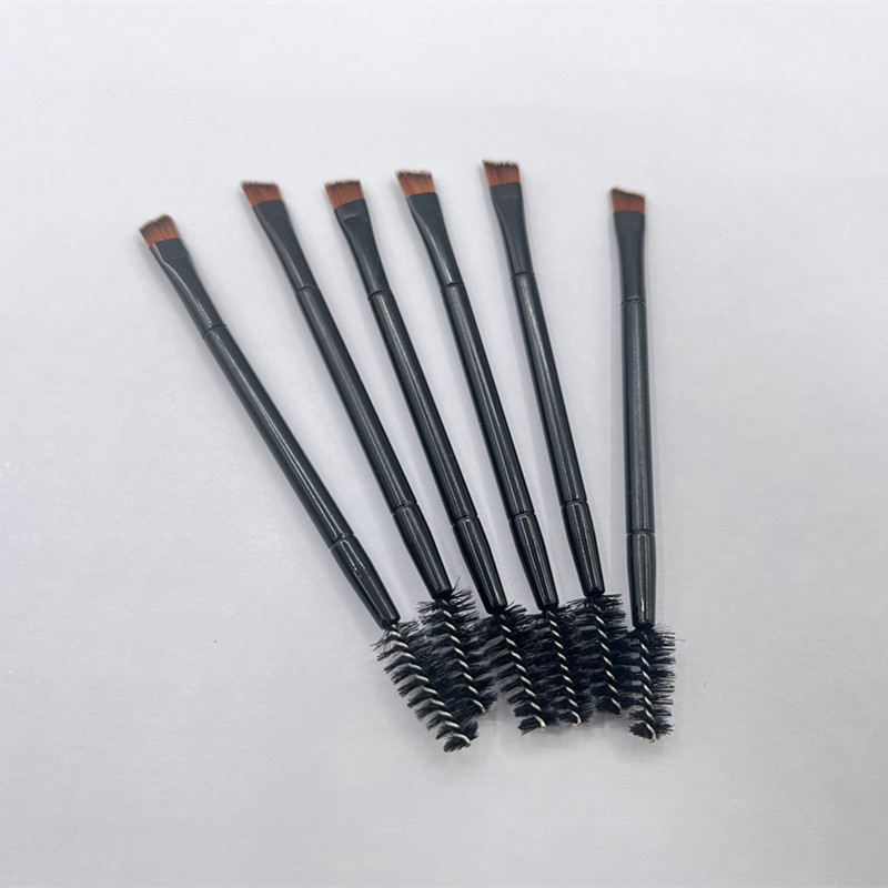Фабричная кисть для бровей кросс-бордерная черная двусторонняя косая кисть для бровей оптовая кисть для ресниц