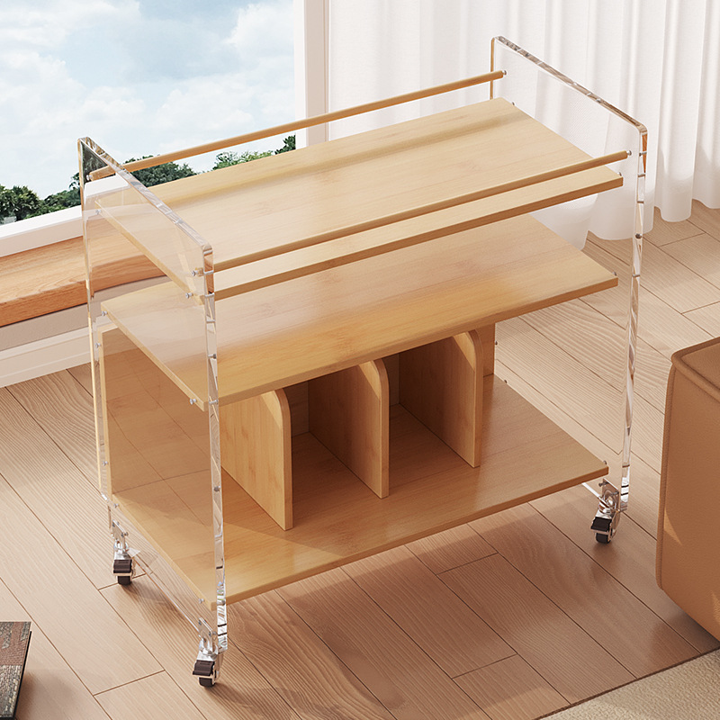 Small tea cabinet side cabinet mobile tea cabinet living room sofa side several multi-functional trolley with wheels tea car storage rack