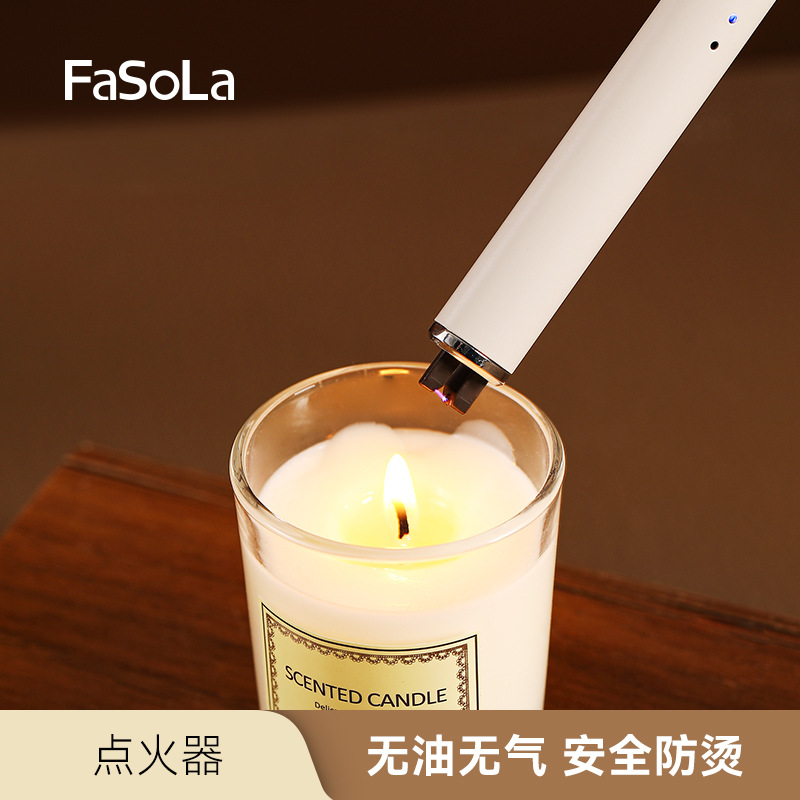 Перезаряжаемый зажигатель FaSoLa, ветронепроницаемый, перезаряжаемый, для ароматерапии, газ, природный газ, импульсная зажигалка
