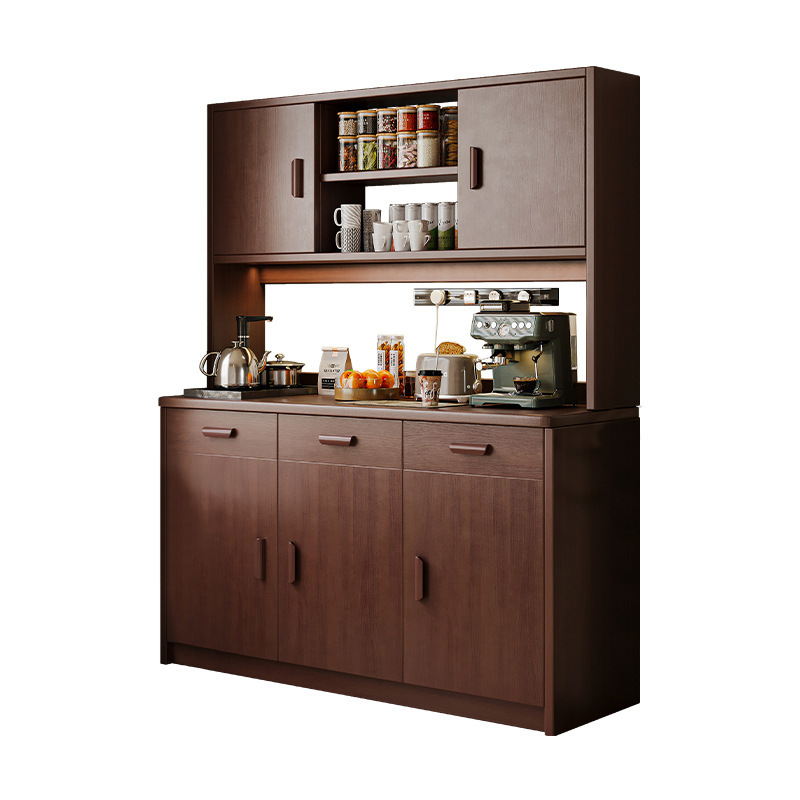 Solid Wood Sideboard Cabinet Wall-to-wall Integrated Wine Cabinet Tea Cabinet Kitchen Cabinet Living Room Storage Cabinet Storage Cabinet Storage Cabinet