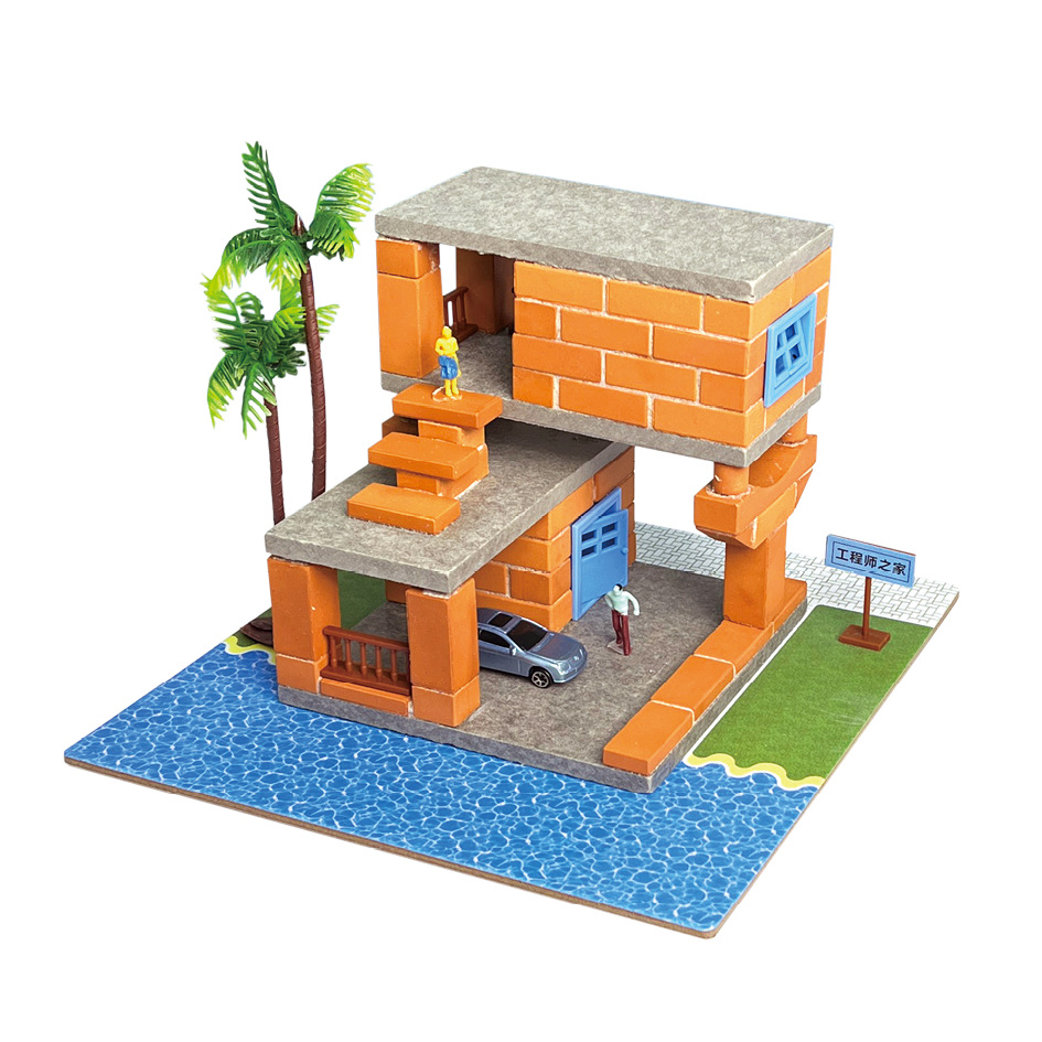 Bricklayer's DIY On-Site Simple Construction Puppet House Source Small Architect Children's Making Material Kit Assembly