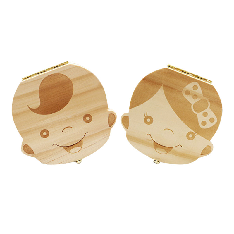 Wooden baby deciduous teeth box for men and women teeth lanugo umbilical cord collection box infant deciduous teeth storage box souvenir box