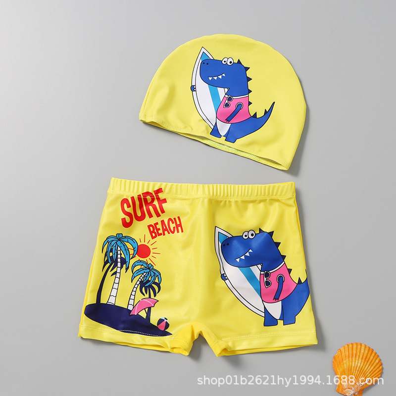 2023 swimwear children's swimming trunks comfortable cute boy swimwear Korean printed beach boxer swimming trunks wholesale