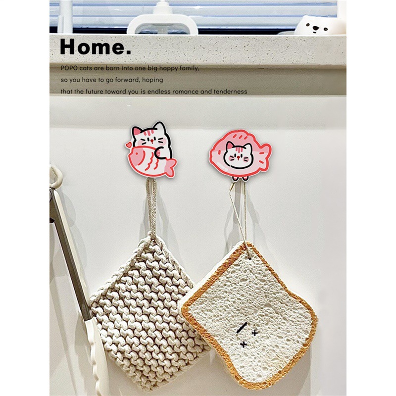 Acrylic Hook for Hanging Hand Towels and Keys Behind the Door, No-Drill, Traceless Adhesive Hook for Kitchen Use