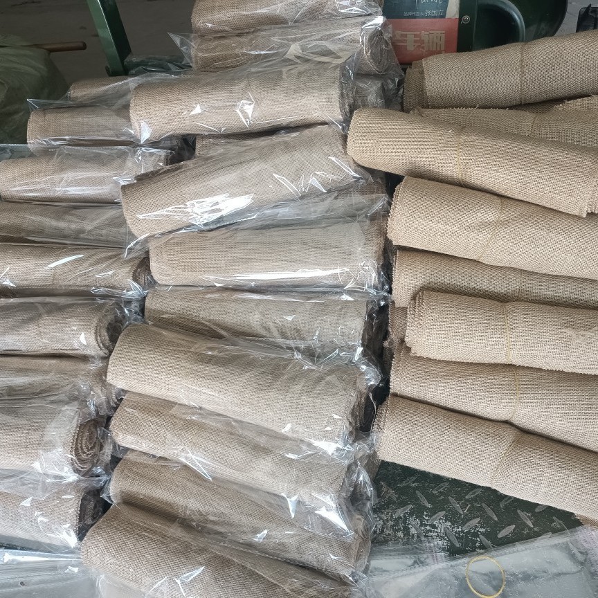 Manufacturer Sells Vintage Jute Rolls, Solid Color Burlap Rolls, Banquet Vase Decorative Strips, Coarse Jute Banquet Decoration