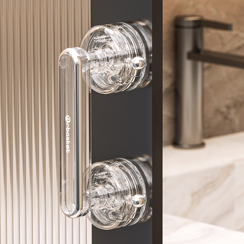 Suction cup glass door handle non-perforated toilet bathroom sliding door strong armrest window cabinet door refrigerator handle