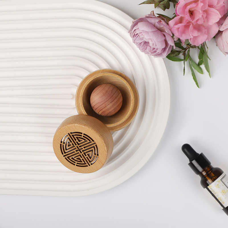 Wooden Aromatherapy Box Home Indoor Ornaments Essential Oil Volatile Long-Lasting Fragrance Car Aromatherapy Diffuser Wooden Incense Divider Box