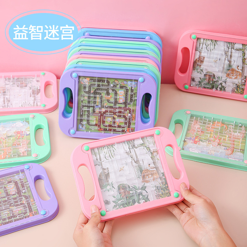 Детская балансировочная игрушка ручная игра трек лабиринт плоский шарик