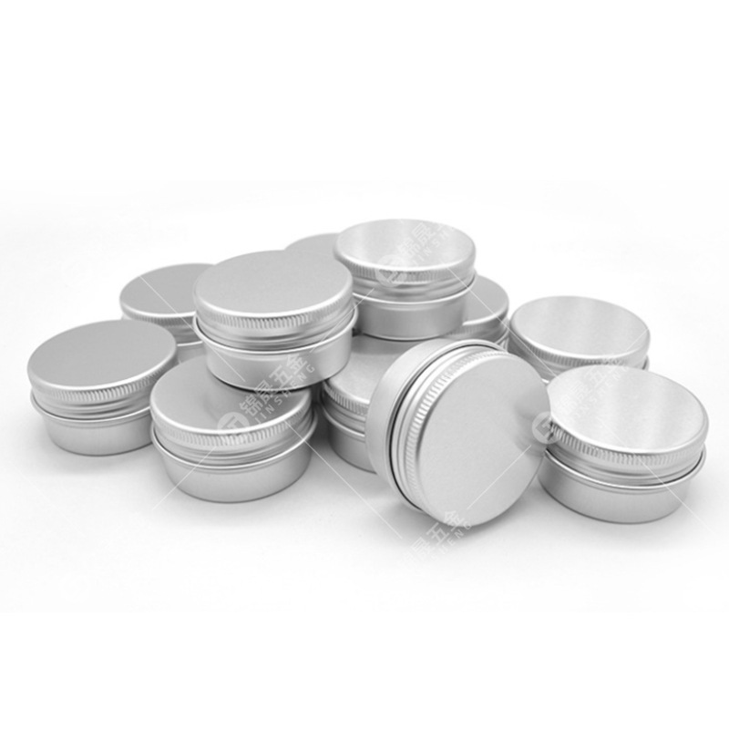 Factory direct 5G -1000g cosmetics travel sub-packed jar cream scented tea car wax silver round aluminum box