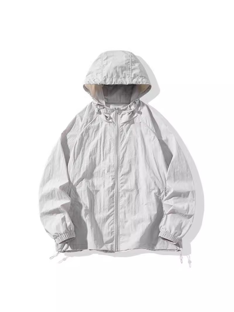 Sun Protection Clothing Men's Summer 2024 Thin Ice Silk Casual Hooded Couple Sun Protection Clothing Outdoor Sportswear Skin Clothing