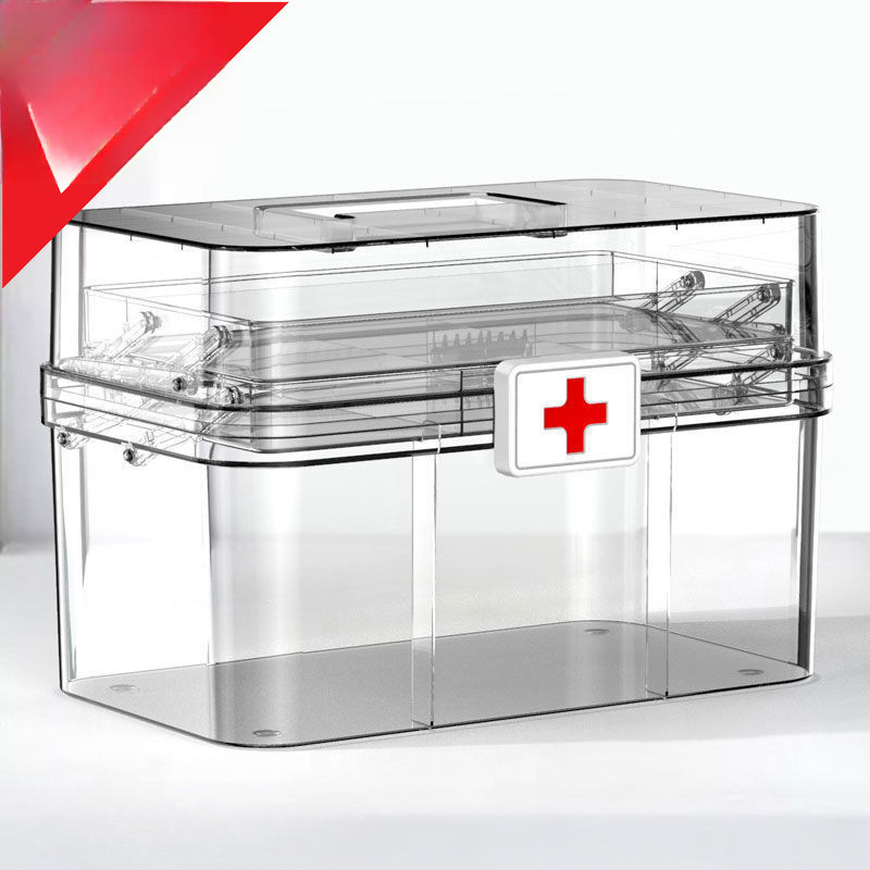 Medicine Box Multi-Layer Medicine Box Household Large-Capacity Full Set of Emergency Medical Care Medicine Storage Transparent Wholesale