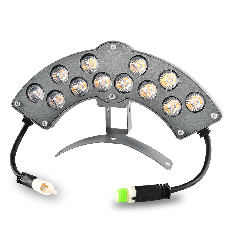 Corrugated lamp outdoor waterproof ancient building pavilion tile lamp temple ancestral hall lighting crescent lamp archway tile eaves lamp 6W