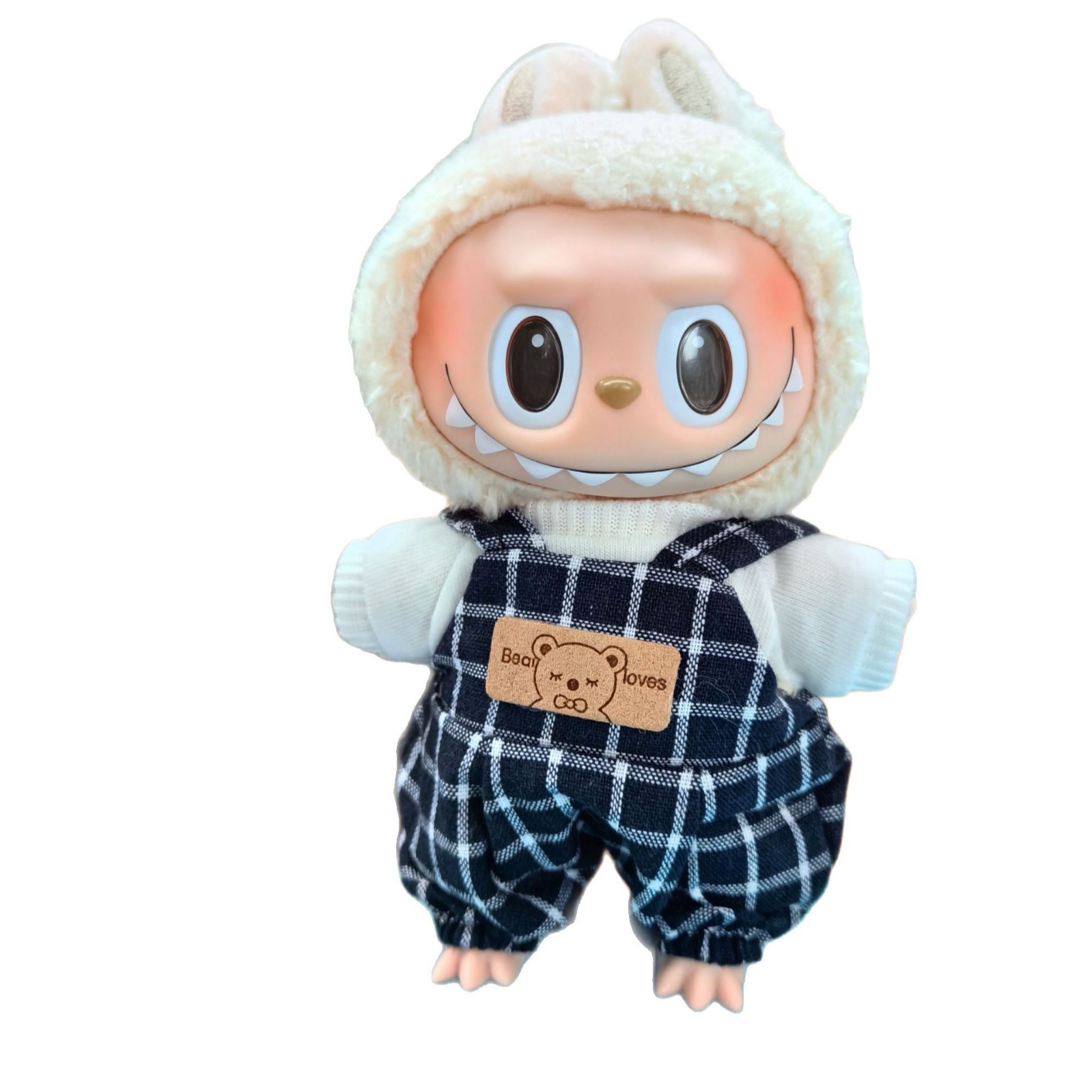 Only Clothes] Labubu Clothes 17cm Baby Clothes Labubu Party Series Overalls Bubble Mat Blind Box