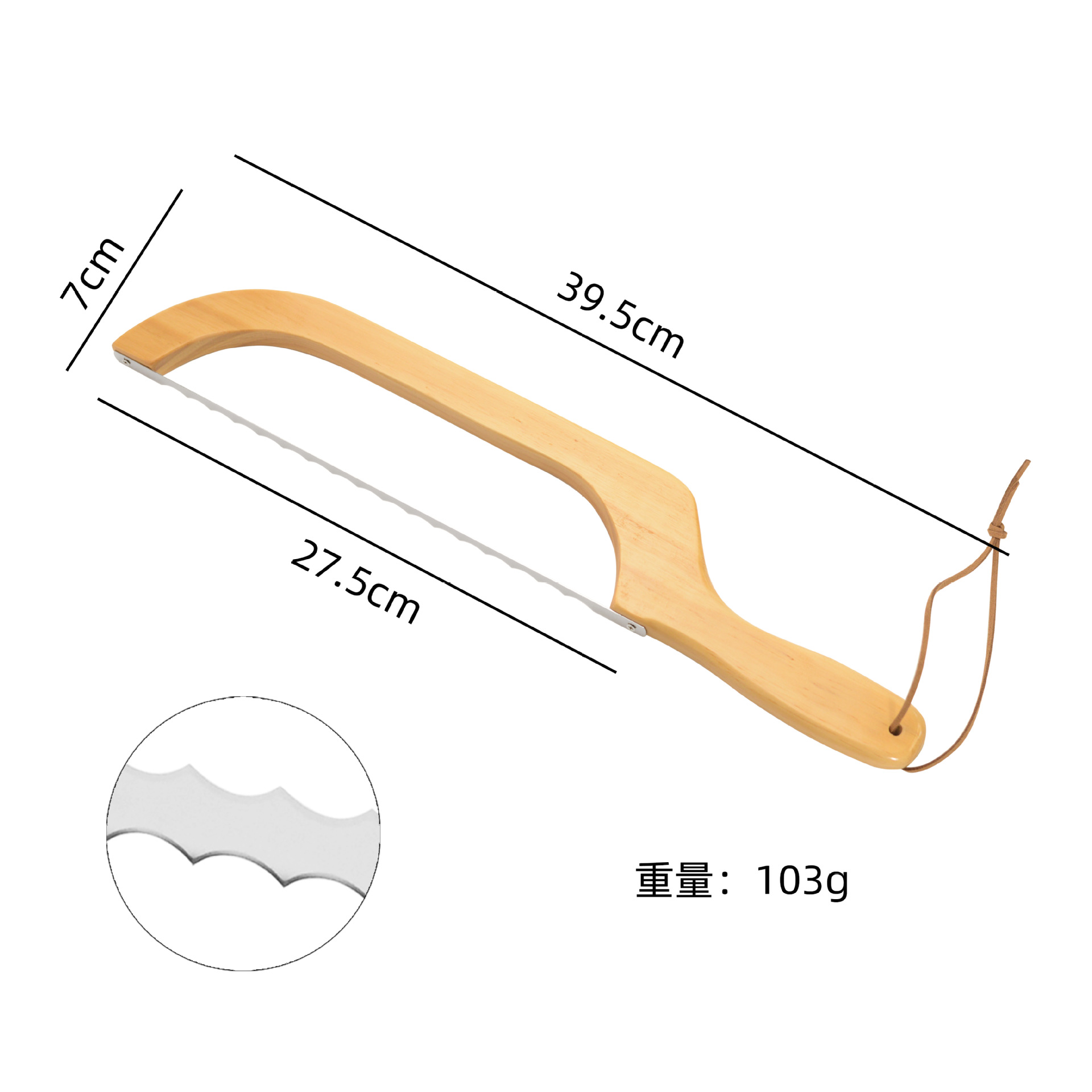 Customized Bread Cutting Toast Serrated Simple Bread Cutting Tool Wooden Baguette Cutting Saw