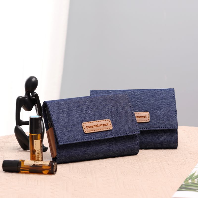 Roller ball bottle storage bag oil bottle storage vintage washing Denim roller ball bottle bag portable sub-bottling bag 10ML