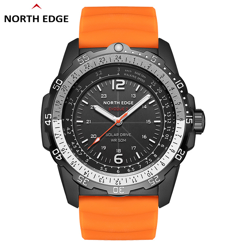 Outdoor sports waterproof solar rechargeable watch luminous energy long endurance swimming men's watch can measure speed
