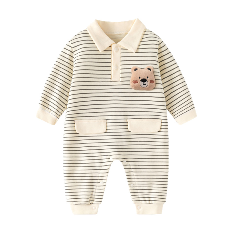 Cross-Border Exclusive Baby Jumpsuit Pure Cotton Long-Sleeved Baby Clothes Spring and Autumn Infant Crawling Clothes Drop Shipping