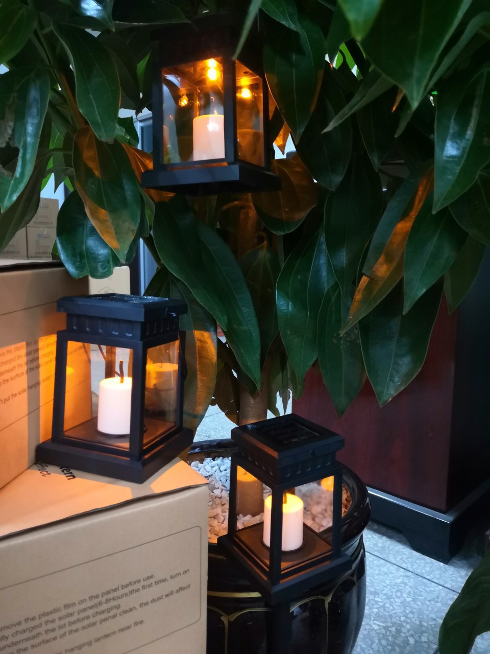 Solar candle lights LED highlight candle lights courtyard garden villa hanging lights outdoor lighting lights small palace lights