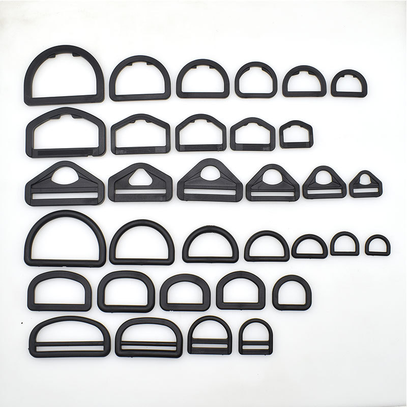 Manufacturers in stock supply plastic D-shaped buckle D-shaped adjusting buckle semicircular D-shaped buckle pentagonal hanging buckle triangular plastic buckle