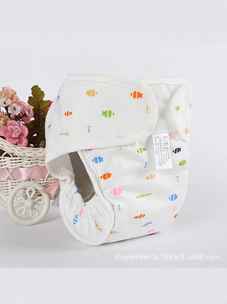 New Baby Newborn Printed Diaper Pants Baby Cartoon Diaper Pants Three-dimensional Anti-side Leakage Diaper Pocket