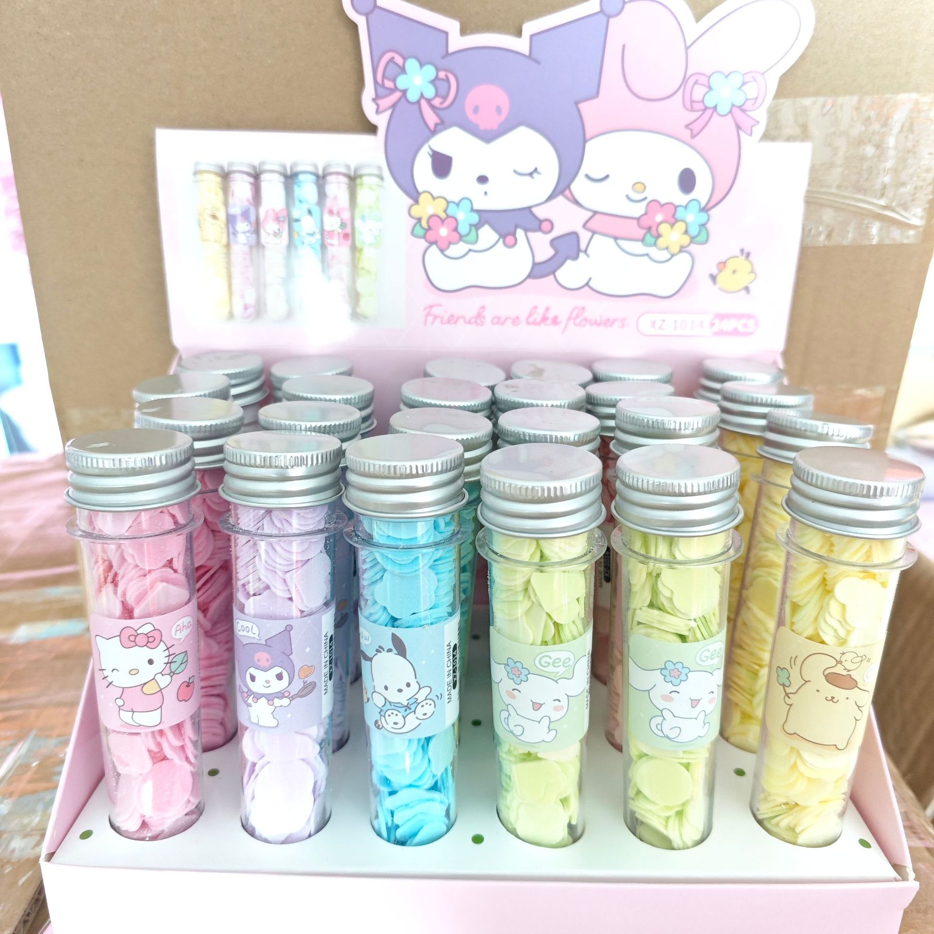 Мыльные хлопья в пробирках Sanrio, портативные, одноразовые