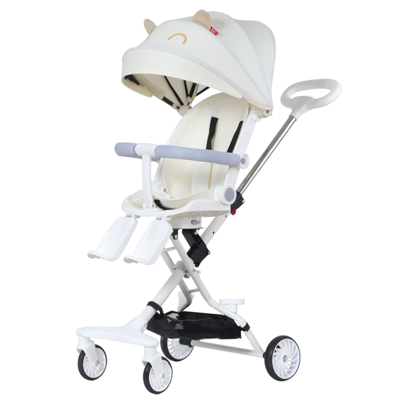 Baby Stroller, Baby Can Sit and Lie Down, Lightweight Folding Two-Way High-View Baby Stroller