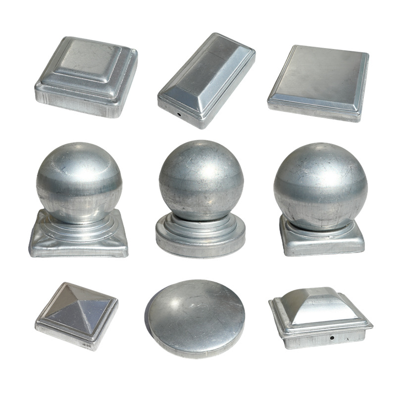 Wrought Iron Fittings Daquan Guardrail Seal Cover Square Pipe Railing Cap Round Pipe Stigma Galvanized Column Top Cover Zinc Steel Cap