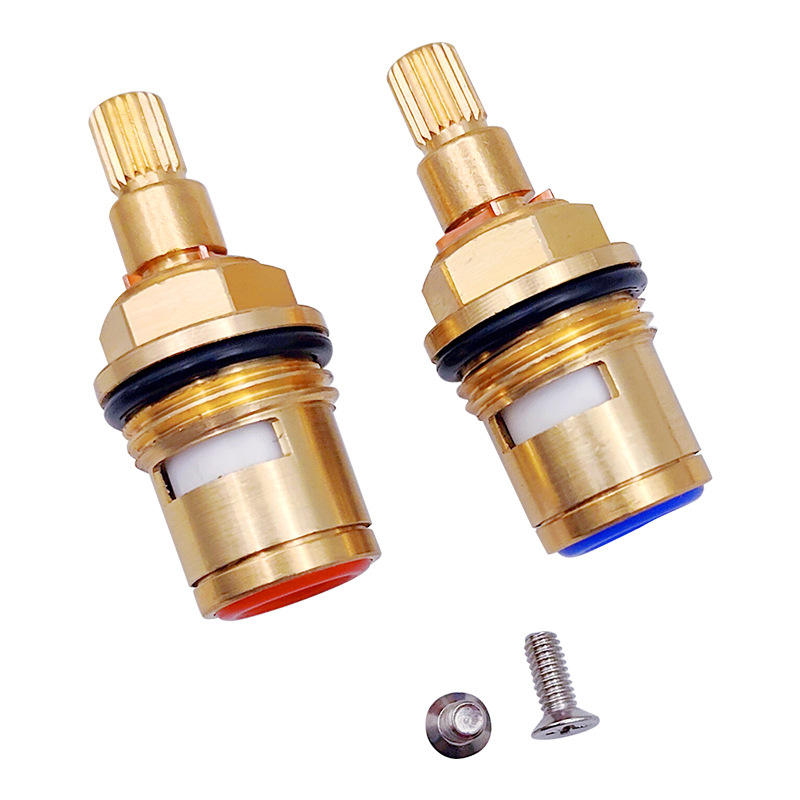 Faucet copper valve core accessories bathtub kitchen hot and cold water quick opening angle valve core 50/52 double teeth copper valve core