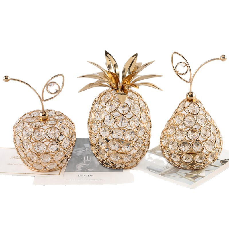 Amazon new creative Crystal Crafts apple pear pineapple shape home decoration decoration factory direct sales