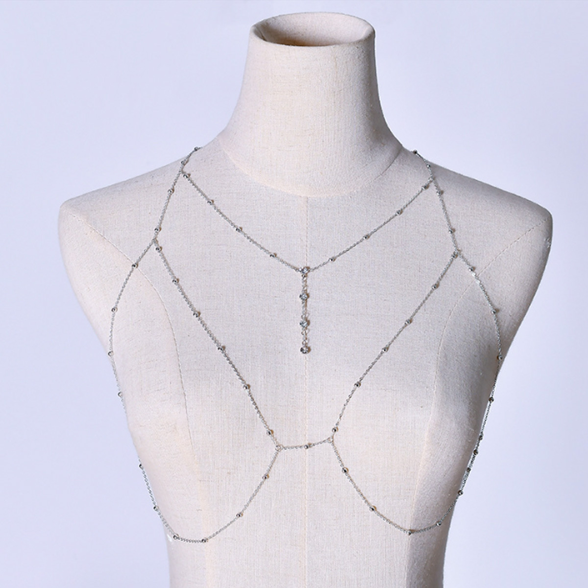 Европейская и американская кросс-бордерная сексуальная цепочка для тела, полная цепочка для бикини, цепочка для груди на пляже, многоуровневая цепочка с кисточками и медными бусинами