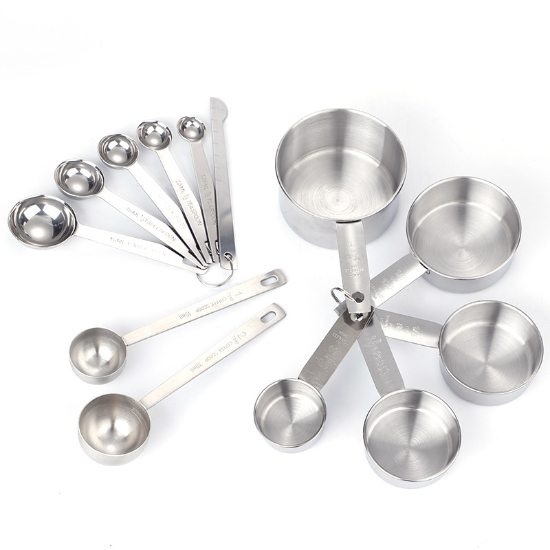 Набор мерных ложек из нержавеющей стали с делениями, ложка для выпечки, кросс-бордерная, ложка для кофе
