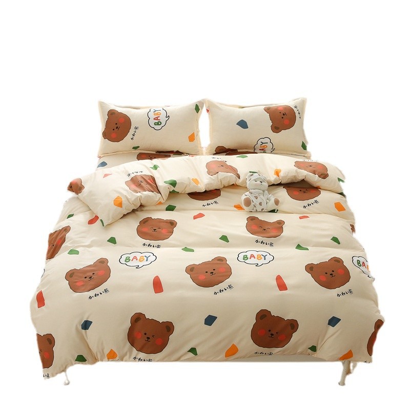 Cute special sale skin-friendly sanding quilt cover single 1.5*2 m * 2 m 2.3 m quilt cover single double student three-piece set