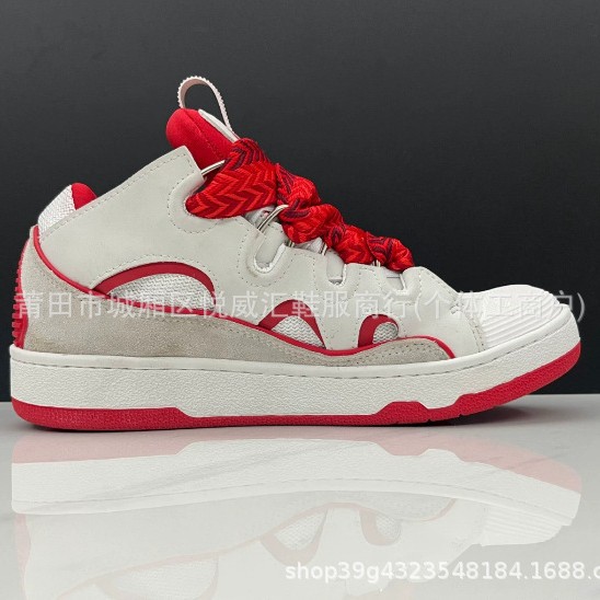 Putian Langfan men's and women's leather stitching lace-up CURB sports casual shoes vintage board shoes cross-border new daddy shoes