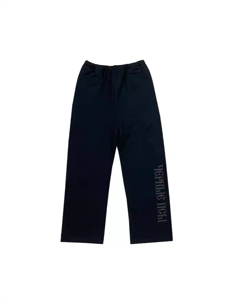 YEEZY Kanye High Street YZY Joint GOSHA Russian Slogan Black Dog Black Dog melange gray Thin Fleece Sweatpants