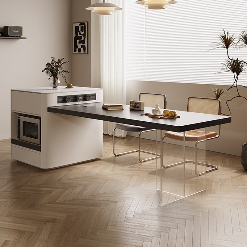 Italian Minimalist Island Table Dining Table Integrated Household Multi-Function Oven New Retractable Slate Suspended Inverted Dining Table