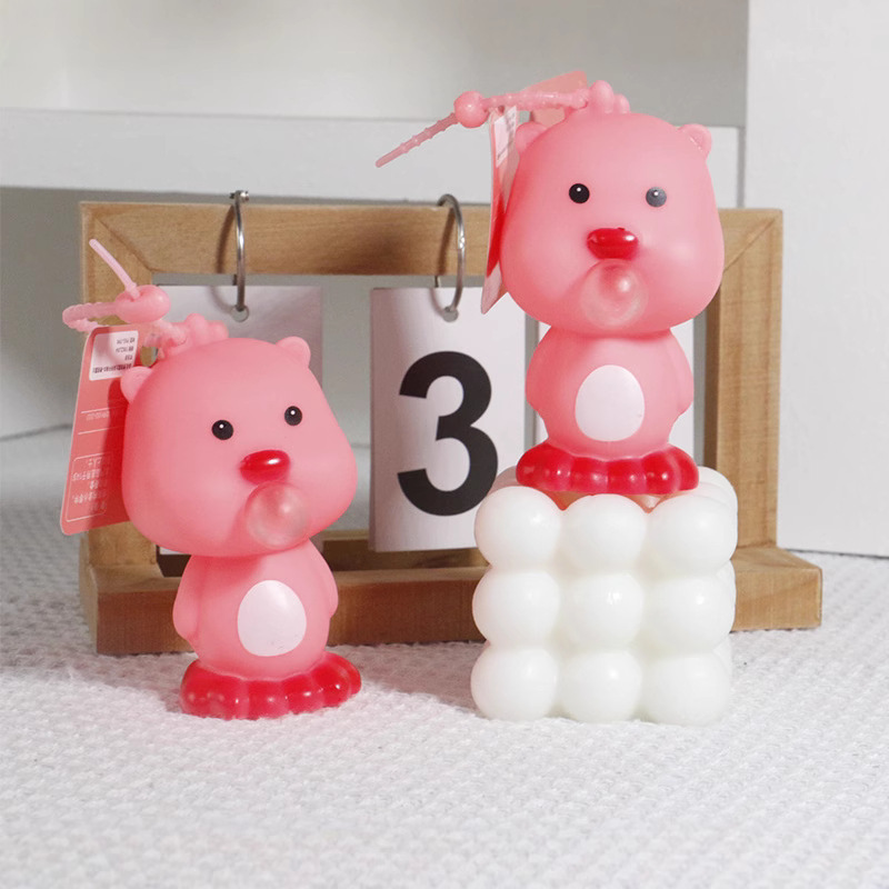 Ruby Bubble Pinch Keychain Little Beaver Squeeze Decompression Toy School Bag Pendant Doll Pendant