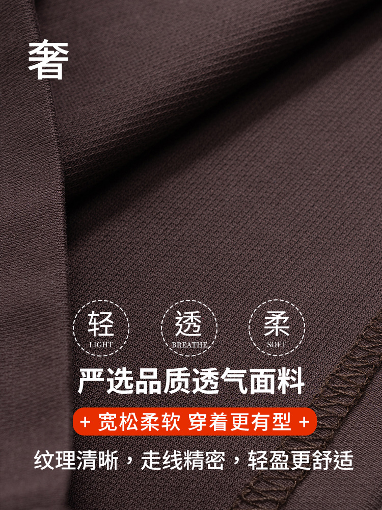 200g Heavyweight Pure Color T-Shirt | Plus Size Men's Summer Versatile Short-Sleeved Round Neck Sweat-Absorbent Breathable Loose Men's Half-Sleeve